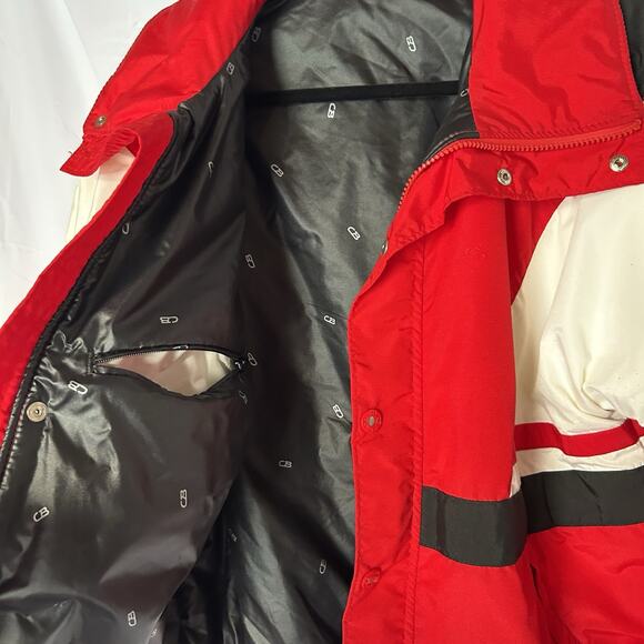 Vintage CB Sports Thinsulate Jacket Mens medium Full Zip/Button -Red Black White - Picture 6 of 15